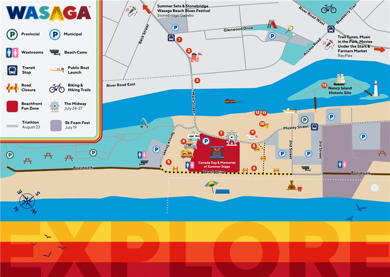 Wasaga Events Maps for Summer 2025